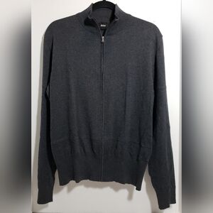 HUGO BOSS Charcoal Zip-Up Sweater Men's Size M